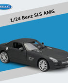 WELLY 1:24 Mercedes Benz SLS AMG Alloy Sports Model Diecasts Metal Racing Car Vehicles Model Simulation Collection Kids Toy Gift Black - IHavePaws