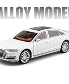 New 1:24 AUDI A8 Alloy Car Model Diecasts Metal Toy Luxy Vehicles Car Model Simulation Sound and Light Collection Childrens Gift White - IHavePaws