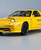 1:24 Mazda RX7 Alloy Sports Car Model Diecast Metal Toy Racing Car Vehicle Model Simulation Sound and Light Collection Kids Gift Yellow - IHavePaws