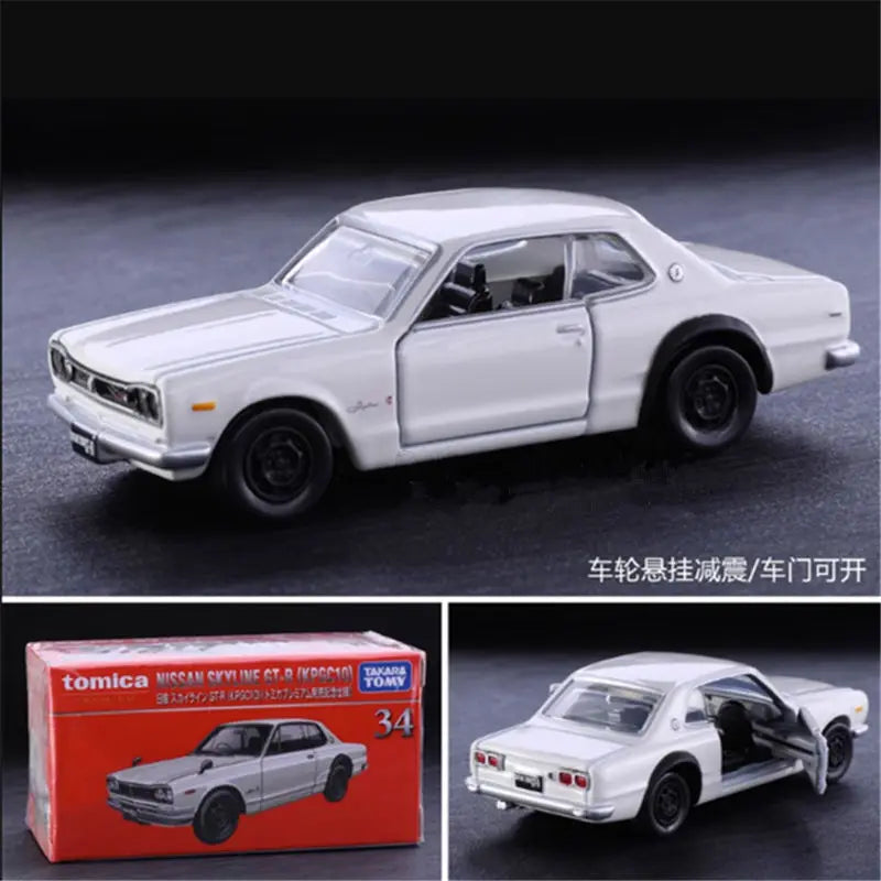 Takara TOMY Nissan Skyline 2000 GT-R GTR 50 R34 R35 Alloy Sports Car Model Diecast Car Vehicles Model Miniature Scale Kids Gifts GTR KPGC110 White - IHavePaws