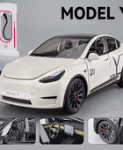 1:24 Tesla Model 3 Model Y Model X Roadster Alloy Car Model Diecast Metal Toy Vehicles Car Model Simulation Sound and Light Model Y white A - IHavePaws