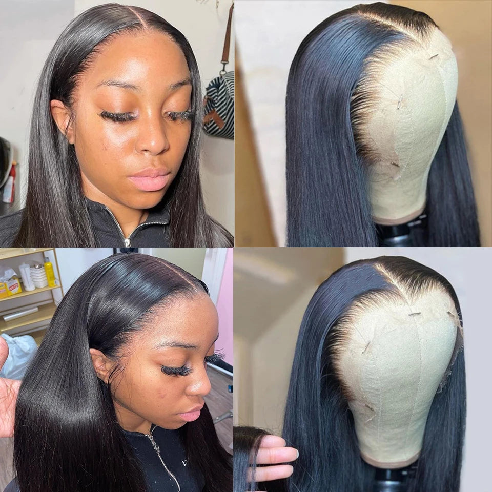 180 Density 13x4 Transparent Lace Front Wig Human Hair 13x6 Straight Lace Frontal Wigs Brazilian Human Hair Remy Human Wig