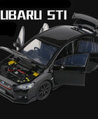 1/32 Subaru WRX STI Alloy Sports Car Model Diecast Simulation Metal Toy Car Model Sound and Light Collection Childrens Toy Gift Black - IHavePaws
