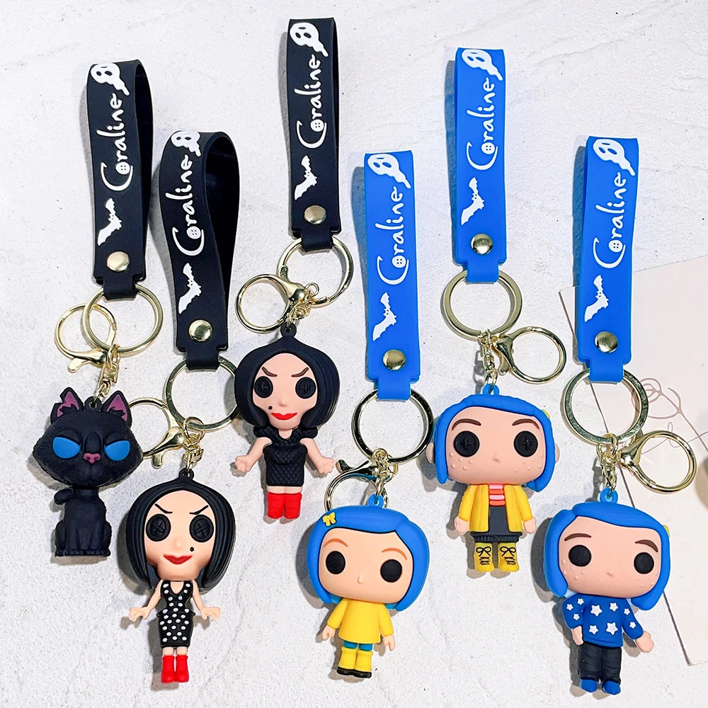 Anime Coraline & The Secret Door Figure Keychain Cartoon Doll Schoolbag Pendent Car Key Accessories Kids Toy Gifts for Friends - ihavepaws.com