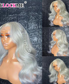 Silver Gray Lace Front Human Hair Wigs Transparent 13x4 Lace Wig Body Wave Lace Frontal Wig For Women Remy Wig MYLOCKME