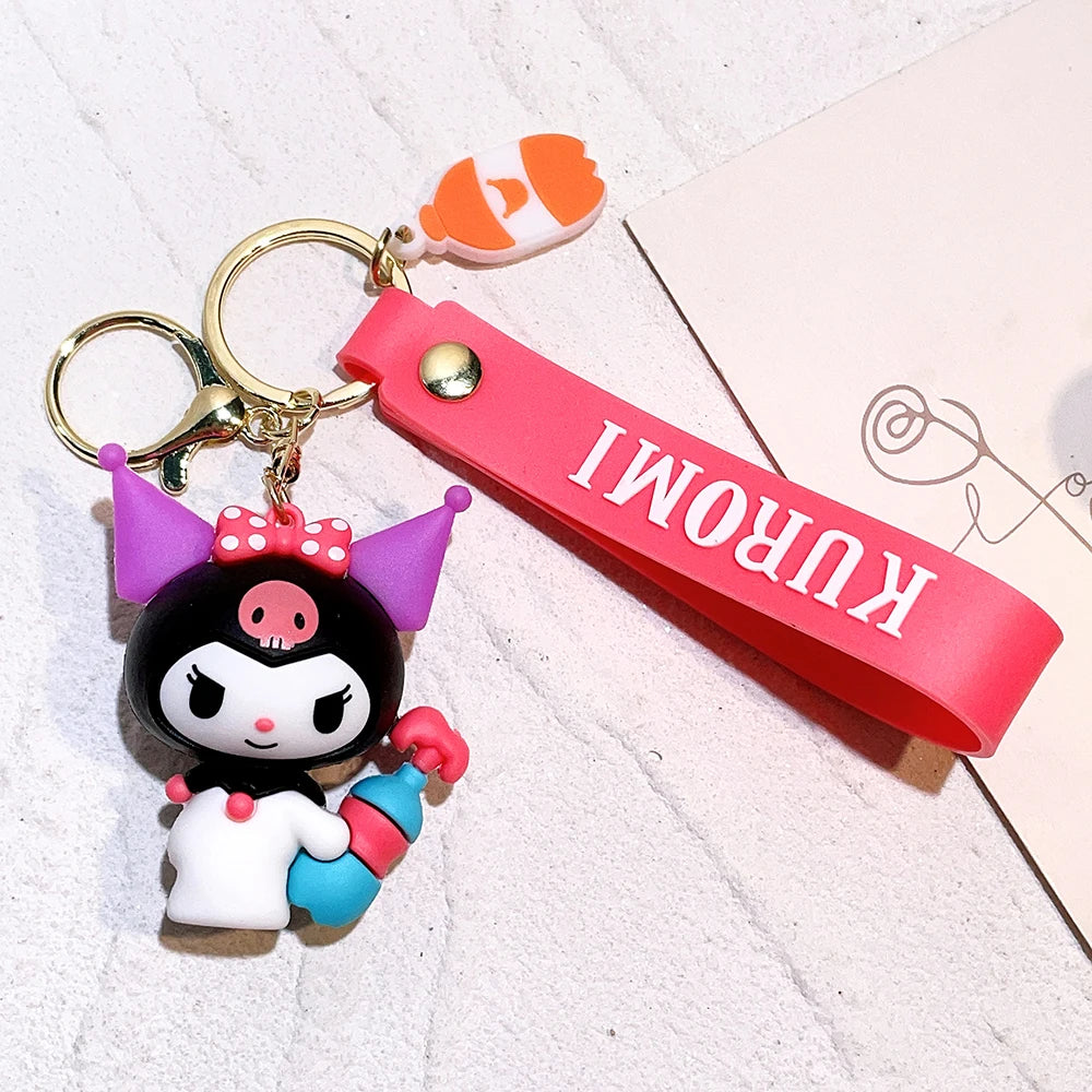 1PC Cute Sanrio Series Keychain For Men Colorful Keyring Accessories For Bag Key Purse Backpack Birthday Gifts SLO 17 - ihavepaws.com