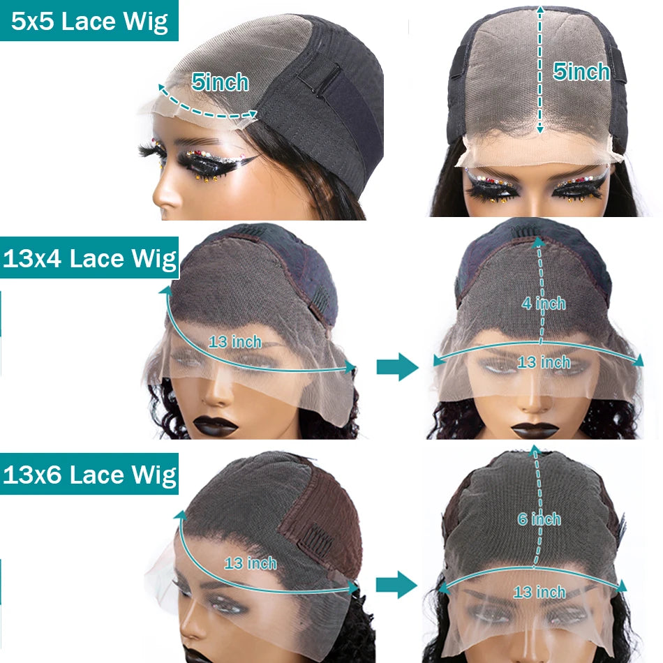 5x5 Glueless Wear And Go Wigs Transparent 13x6 Pre Cut Hairline Straight Lace Front Human Hair Wigs 13x4 Lace Frontal Wigs