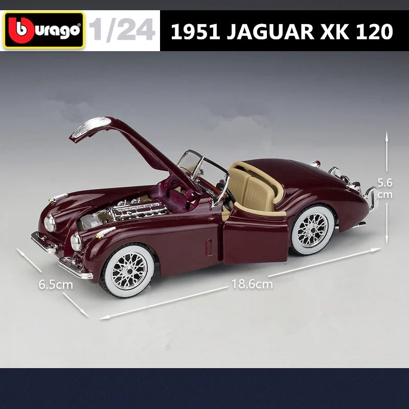 Bburago 1:24 Jaguar XK120 Roadster Alloy Classic Car Model Diecast Metal Retro Sports Car Vehicle Model Simulation Kids Toy Gift - IHavePaws