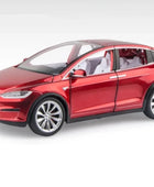 1:20 Tesla Model X Alloy Car Model Diecast Metal Toy Modified Vehicles Car Model Simulation Collection Sound Light Kids Toy Gift Red B - IHavePaws