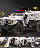 1:32 Alloy Tiger Armored Car Truck Model Diecasts Off-road Vehicles Model Metal Police Explosion Proof Car Model Kids Toys Gifts White - IHavePaws