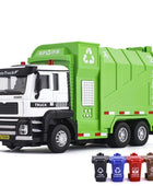 New 1/32 City Garbage Truck Car Model Diecasts Metal Garbage Sorting Sanitation Vehicle Car Model Sound and Light Kids Toys Gift With foam box - IHavePaws