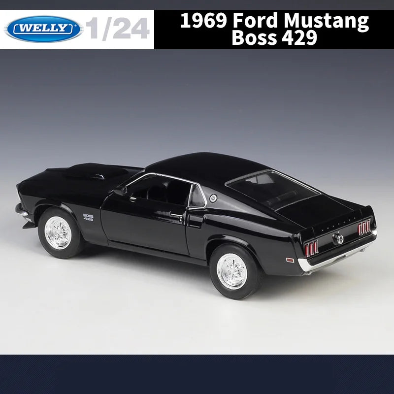 WELLY 1:24 Ford Mustang Boss 429 Alloy Sports Car Model Diecasts Metal Toy Classic Vehicles Car Model Simulation Childrens Gifts - IHavePaws