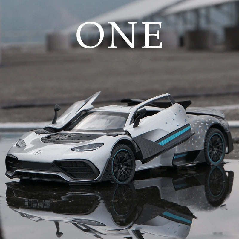 1/24 Bens-One Track Alloy Sports Car Model Diecasts Metal Vehicles Car Model Sound and Light Simulation Collection Kids Toy Gift - IHavePaws
