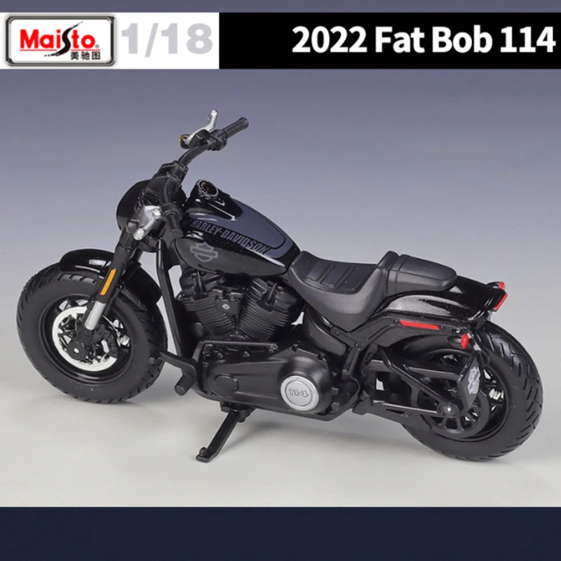 Maisto 1:18 Harley Davidson 2022 Fat Bob 114 Alloy Sports Motorcycle Model Diecasts Street Racing Motorcycle Model Kids Toy Gift