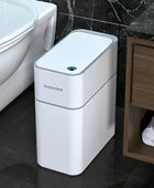 14l Smart Bathroom Trash Can Automatic Bagging Electronic Trash Can White Touchless Narrow Smart Sensor Garbage Bin Smart Home - IHavePaws
