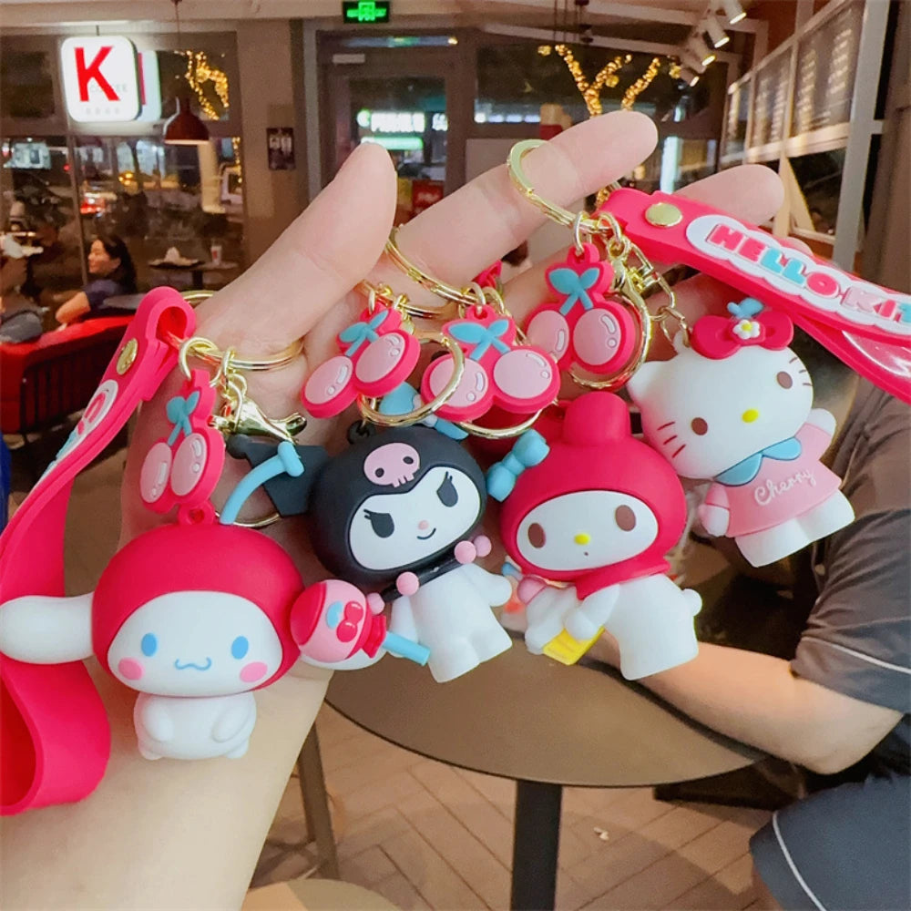 Kawaii Sanrio Keychain Kuromi Cinnamoroll Women Bag Pendant Backpack Melody Accessories Hello Kitty Toy Doll Keyring Girl Gift - ihavepaws.com