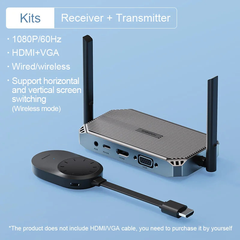 Hagibis Wireless HDMI-compatible Transmitter and Receiver Extender Kit Wireless Display Dongle for TV Camera Streaming Projector TX RX kits - IHavePaws