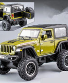 1:30 Jeep Wrangler Rubicon Alloy Car Model Diecast & Toy Metal Refit Off-road Vehicles Car Model High Simulation Childrens Gift B Green - IHavePaws