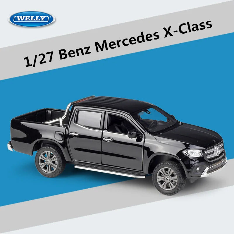 WELLY 1:24 Mercedes-Benz X-Class Pickup Alloy Car Model Diecast Metal Toy Off-road Vehicles Car Model Simulation Childrens Gifts Black - IHavePaws
