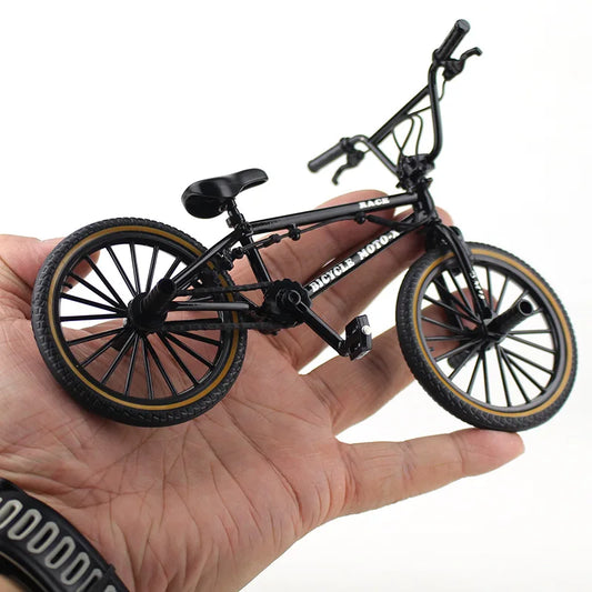 New 1:8 Alloy Bicycle Model Diecast Metal Finger Mountain Bike Racing Toy Bend Road Simulation Collection Toy Gift For Children