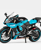 1:12 YZF-R1M Alloy Racing Motorcycle Model Diecast Street Cross-Country Motorcycle Model Simulation Light Blue - IHavePaws