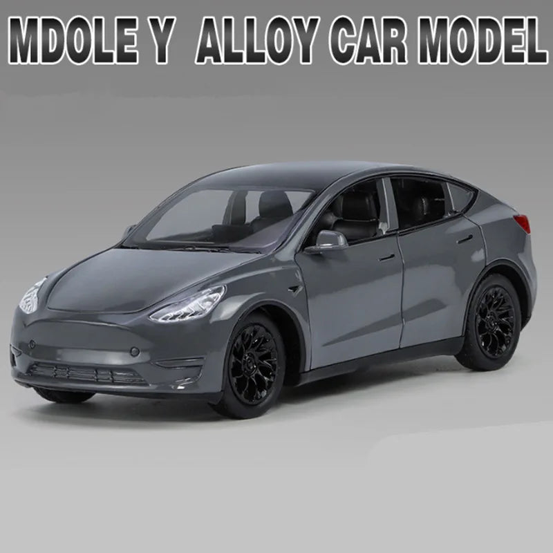 1:32 Tesla Model Y SUV Alloy Car Model Diecast Metal Vehicles Car Model Sound and Light Simulation Collection Childrens Toy Gift Gray A - IHavePaws