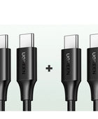UGREEN USB C to USB Type-C Cable 100W 60W For iPhone 15 Macbook Samsung S23 Fast Charge Cable E-marker USB Type C 100W PD Cable 100W Black--2 Pack / 0.5m - IHavePaws