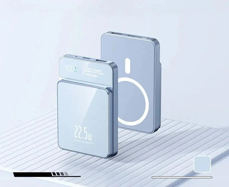 30000mAh Magnetic Qi Wireless Charger Power Bank 22.5W Mini Powerbank For iPhone Samsung Huawei Blue / 20000mah - IHavePaws