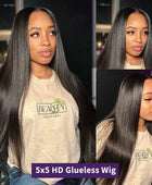 Wear Go Glueless Wig 30 36 Inch Bone Straight 13x4 HD Lace Frontal Wig Human Hair Pre plucked 6x4 Transparent HD Lace Front Wig