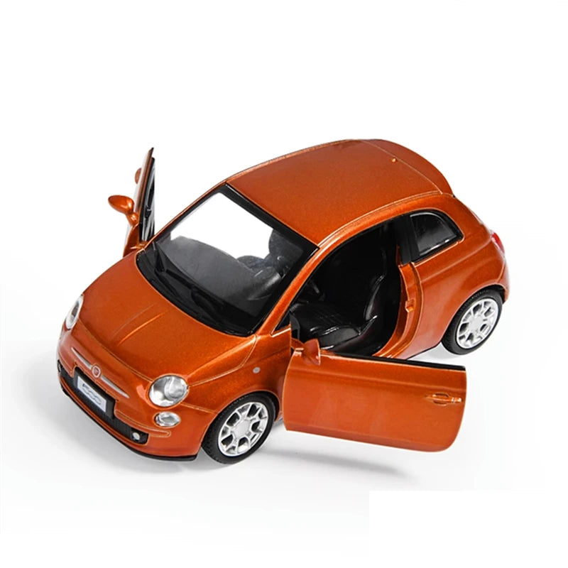 1:32 Fiat 500 Alloy Mini Car Model Diecast Metal Toy Vehicles Car Model High Simulation Miniature Scale Collection Children Gift Orange - IHavePaws