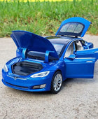 1:32 Tesla Model S 3 Alloy Car Model Simulation Diecasts Metal Toy Car Vehicles Model Collection Sound and Light Childrens Gifts Model S Blue - IHavePaws