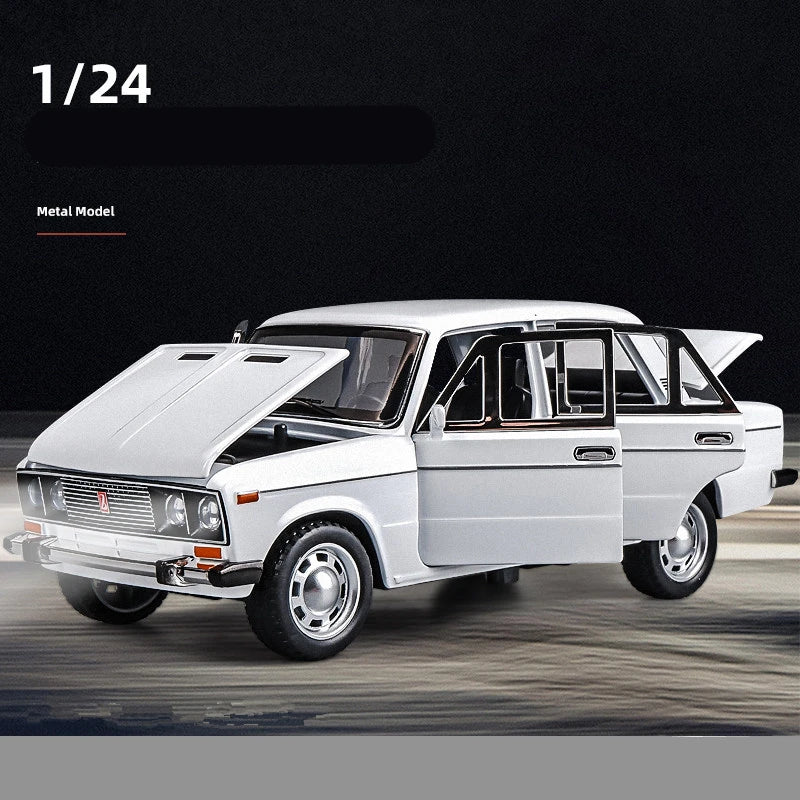 1/24 LADA 2106 Classic Car Alloy Car Model Diecast Metal Toy Police Vehicles Car Model High Simulation Collection Childrens Gift White - IHavePaws