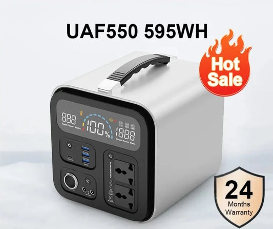 600W LifePo4 Power Station 595wh External Battery 100W Solar Generator Camping Portable Energy Storage System Fishing RV Outdoor - IHavePaws