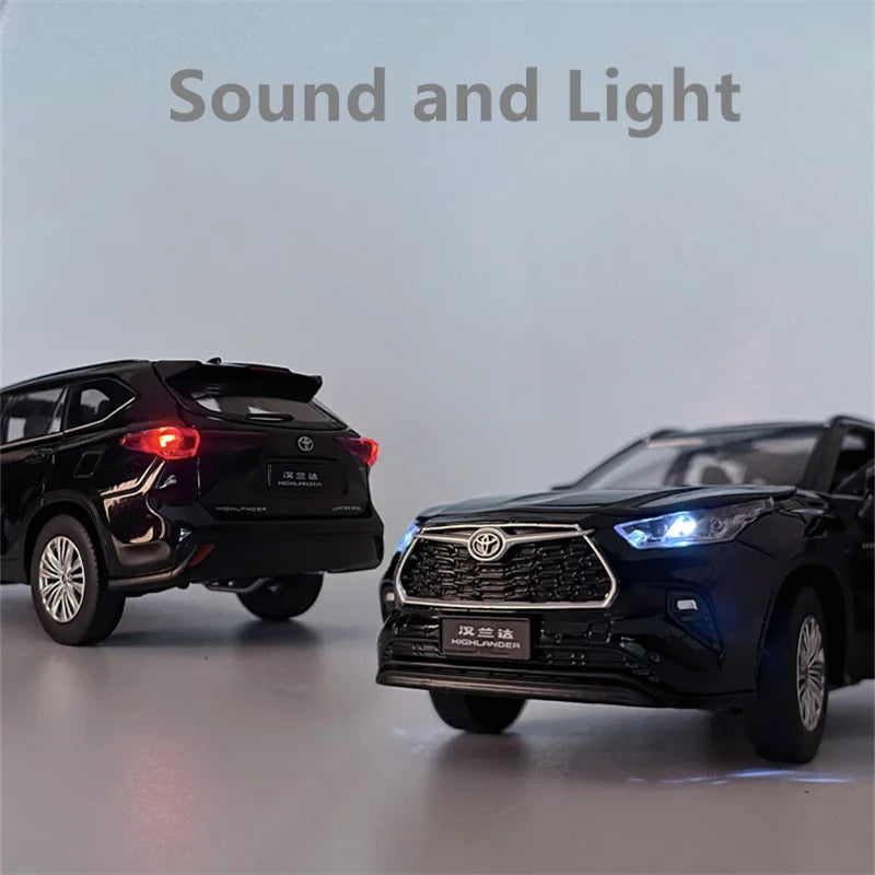 1:32 Highlander SUV Alloy Car Model Diecast Metal Toy Off-road Vehicle Car Model Simulation Sound and Light Collection Kids Gift