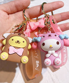 Hello Kitty Keychain Cartoon Pendant Schoolbag Car Key Ring Couple Key Chain Metal Chain Silicone Birthday Gift - ihavepaws.com