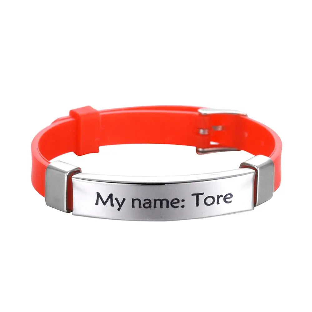 Fishhook Baby Safe Personalized ID Bracelet: Keep Your Little One Safe and Stylish red - IHavePaws