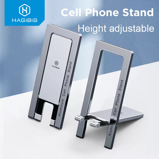 Hagibis Foldable Cell Phone Stand Metal Desktop Holder Adjustable Portable Phone Cradle Dock for iPhone 13 12 Pro Max SE Xiaomi - IHavePaws