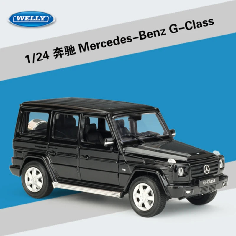 WELLY 1:24 Mercedes-Benz G-Class G500 SUV Alloy Car Scale Model Diecast Black - IHavePaws