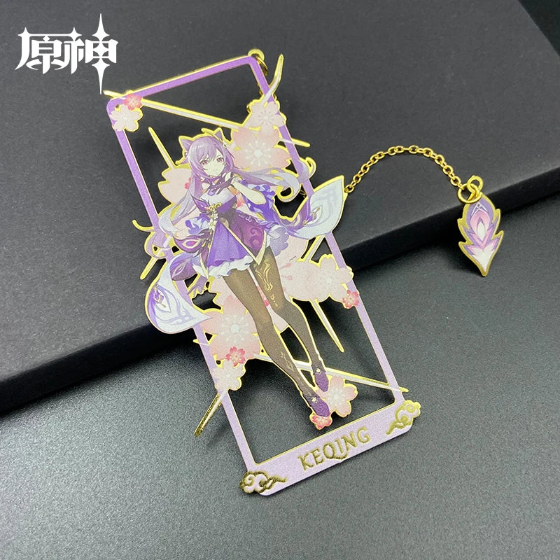 Anime Game Genshin Impact Hollowed Out Metal Bookmark Nahida Sangonomiya Kokomi Wanderer Zhongli Xiao Fans 19 - IHavePaws