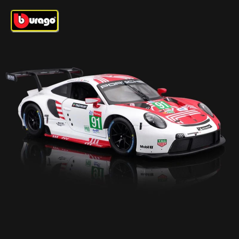 Bburago 1:24 Porsche 911 RSR Alloy Sports Car Model Diecast Metal Toy Racing Vehicles Car Model Simulation Collection Kids Gifts - IHavePaws