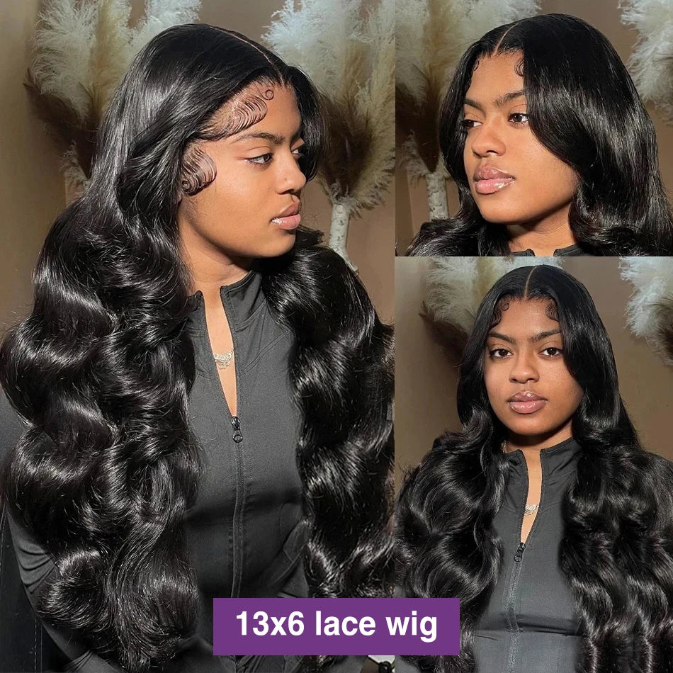 13X4 Transparent Body Wave  Deep Wave  Lace Front Human Hair Wigs For Women Brazilian Human Hair Pre-Plucked Bleached