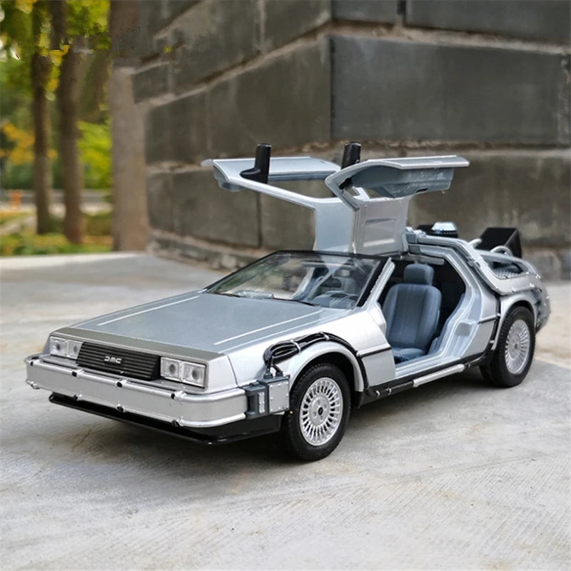 Welly 1:24 DMC-12 DeLorean Time Machine Back to the Future Car Model Diecast Metal Car Model Simulation Collection Kids Toy Gift - IHavePaws