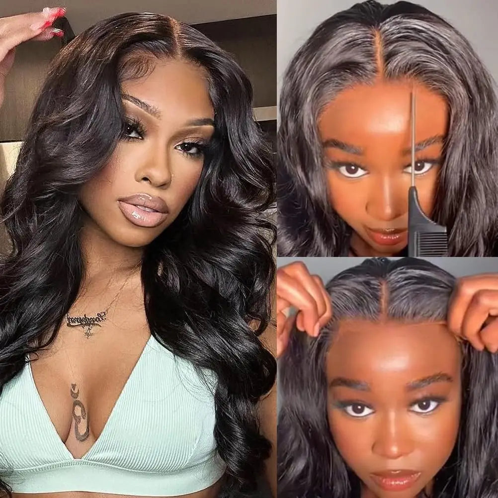 180% Body Wave Glueless Wig Human Hair Ready To Wear 5x5 Lace Closure Human Hair Wigs For Women 6x4 Pre-Cut Lace Closure Wig