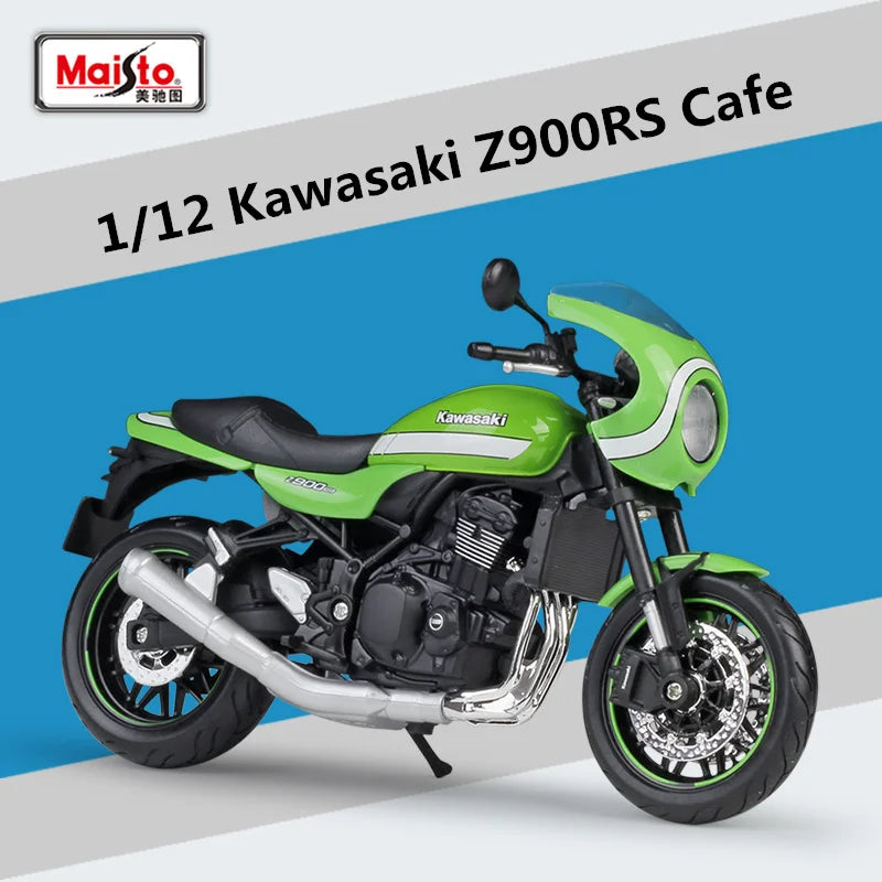 Maisto 1:12 Kawasaki Z900 RS Alloy Sports Motorcycle Model Diecast Metal Street Race Motorcycle Model Collection Cafe green - IHavePaws