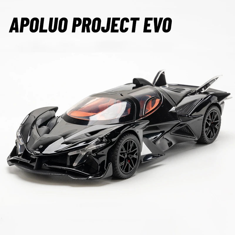 New 1:24 Apollo Intensa Emozione IE Alloy Sports Car Model Diecast Metal Racing Car Vehicles Model Sound and Light Kids Toy Gift Project Black - IHavePaws