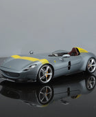 Bburago 1:24 Ferrari Monza SP1 Alloy Sports Car Model Diecasts Metal Concept Racing Car Vehicles Model Simulation Kids Toys Gift Silvery - IHavePaws