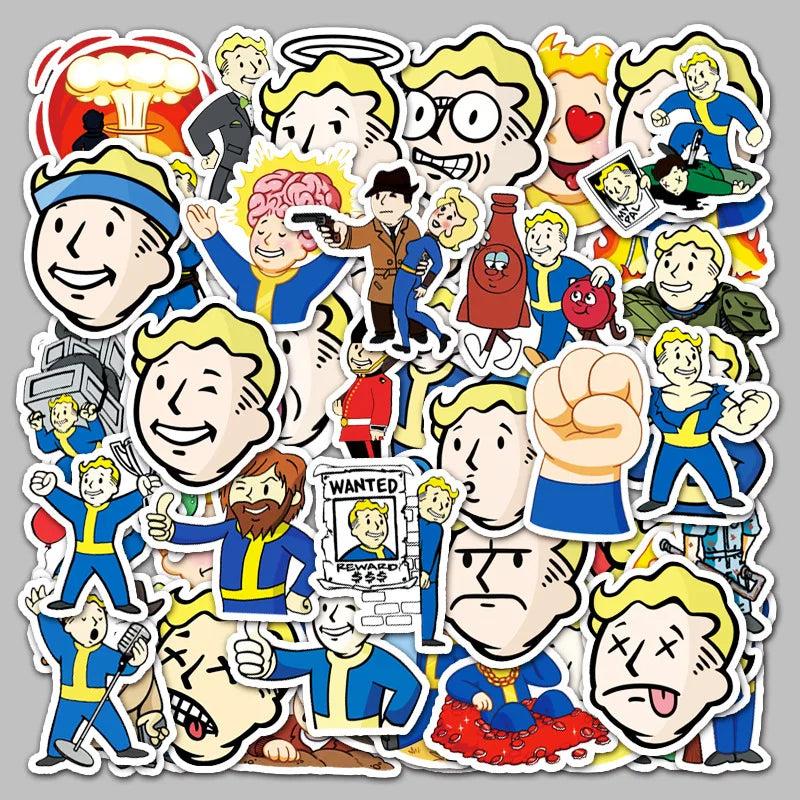 Cartoon Anime Game Fallout Stickers for Laptop Suitcase Stationery Waterproof Decals Album Graffiti Kids Toys Gifts - IHavePaws