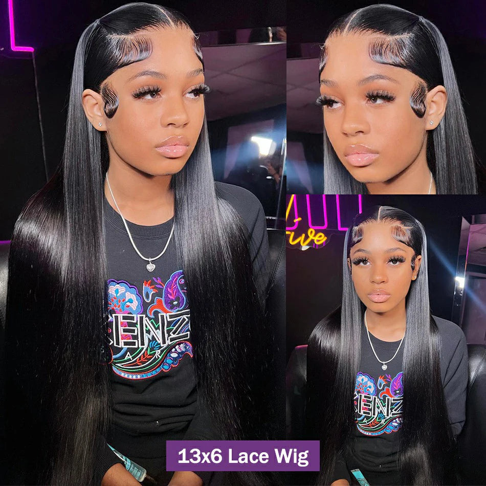 360 Full HD Lace Frontal Wig 180% 13x6 Straight Lace Front Wig Peruvian Human Hair Wigs For Black Women 360 Lace Wig MYLOCKME