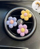 Cute Flower Perfume Clip Car Air Outlet Decor Interior Air Freshener Air Vent Colorful Flora Aromatherapy Decoration Accessories 3pcs mixed A - IHavePaws