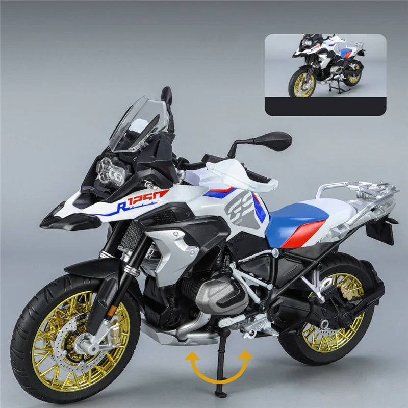 Large Size 1/9 R1250GS ADV Alloy Racing Motorcycle Diecasts Metal Street Sports Motorcycle Model With Light Childrens Toys Gifts